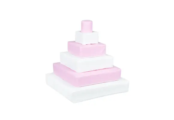Foam blokken - stapel toren - 55x55x60cm - wit roze