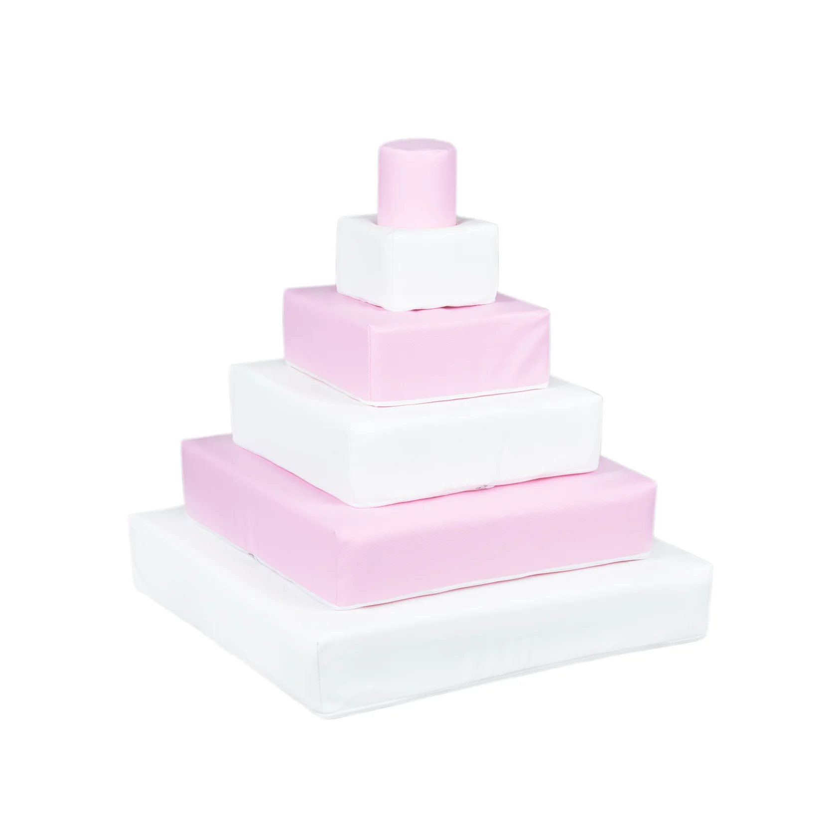 Foam blokken - stapel toren - 55x55x60cm - wit roze