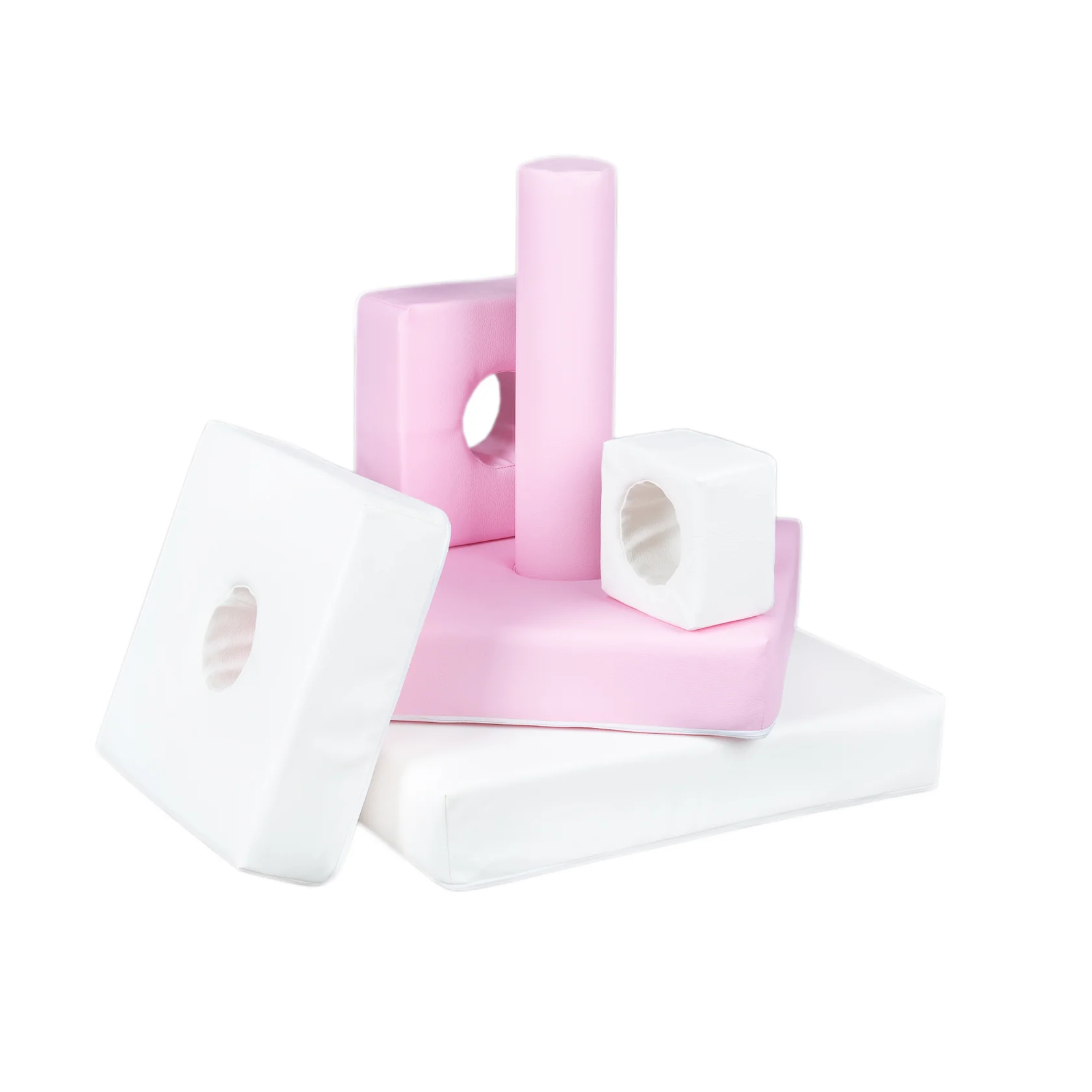 Foam blokken - stapel toren - 55x55x60cm - wit roze