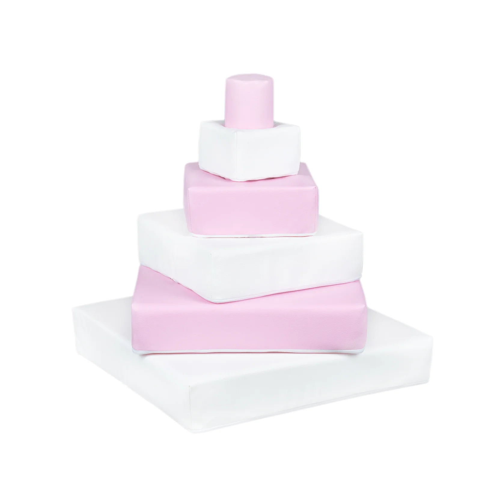 Foam blokken - stapel toren - 55x55x60cm - wit roze
