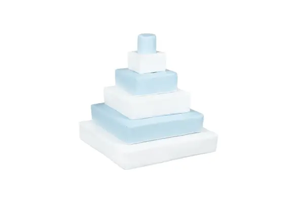 Foam blokken - stapel toren - 55x55x60cm - wit blauw