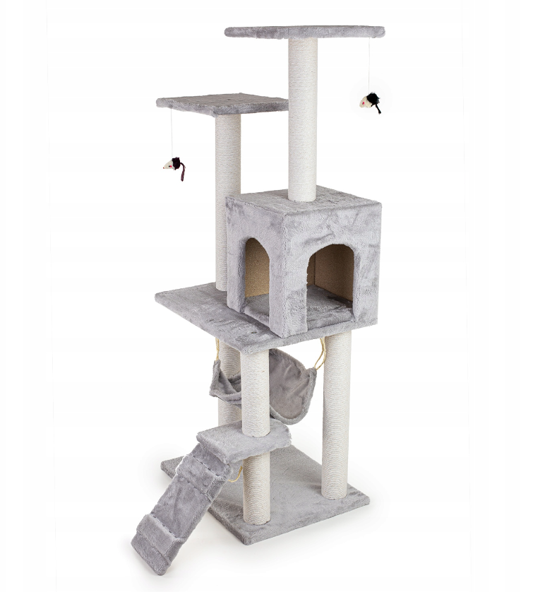 Krabpaal - kattenkrabpaal - kattenpaal - 56x39x123cm - grijs