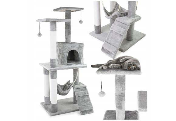 Krabpaal - kattenkrabpaal - kattenpaal - 49x39x119cm - grijs