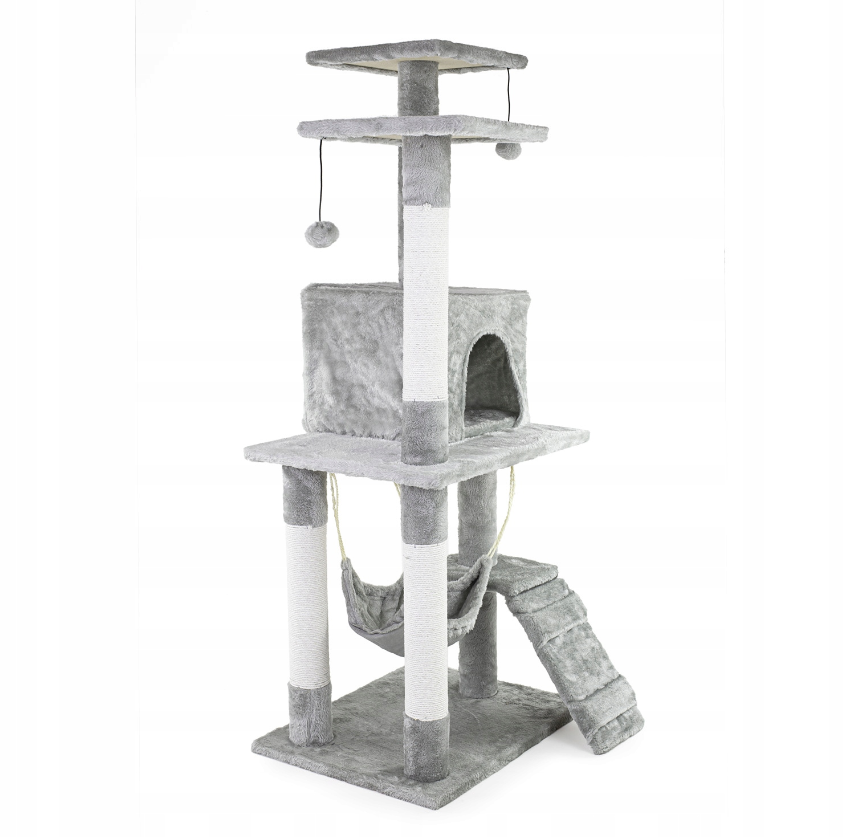 Krabpaal - kattenkrabpaal - kattenpaal - 49x39x119cm - grijs