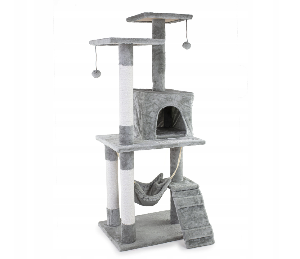 Krabpaal - kattenkrabpaal - kattenpaal - 49x39x119cm - grijs