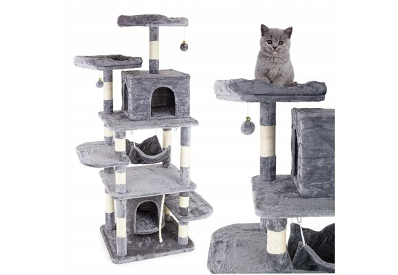 Krabpaal - kattenkrabpaal - kattenpaal - 97x50x170cm - grijs