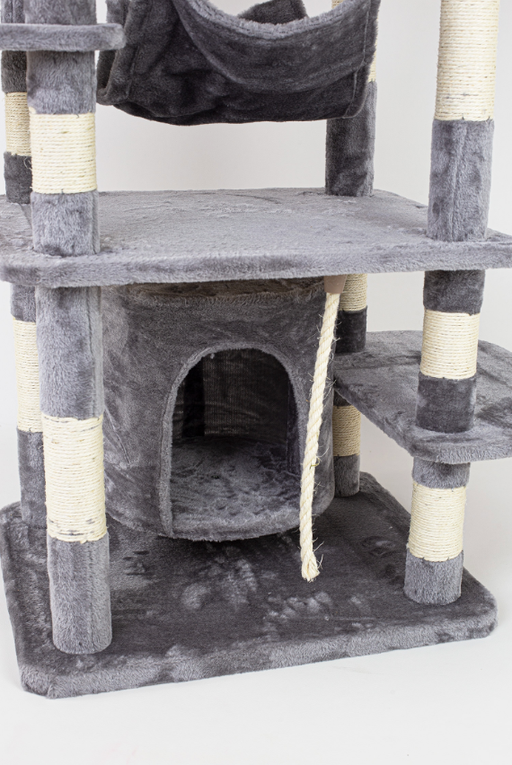 Krabpaal - kattenkrabpaal - kattenpaal - 97x50x170cm - grijs
