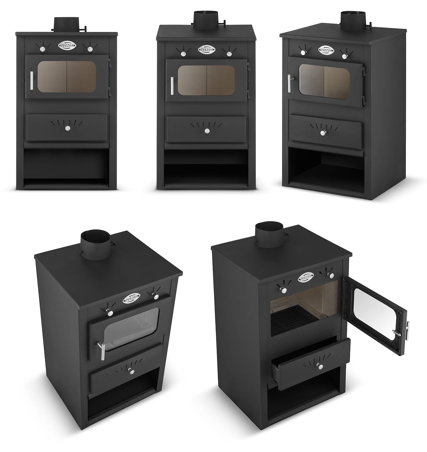 Houtkachel - staal - energielabel A - 5kW tot 7KW