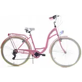 Meisjesfiets - 26 inch - met 7 versnellingen - roze crème