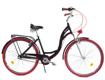 Meisjesfiets - 26 inch - met 3 versnellingen - zwart rood