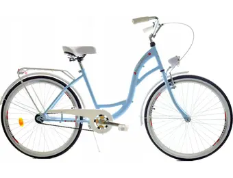 Meisjesfiets - 26 inch - stadsfiets - lichtblauw wit