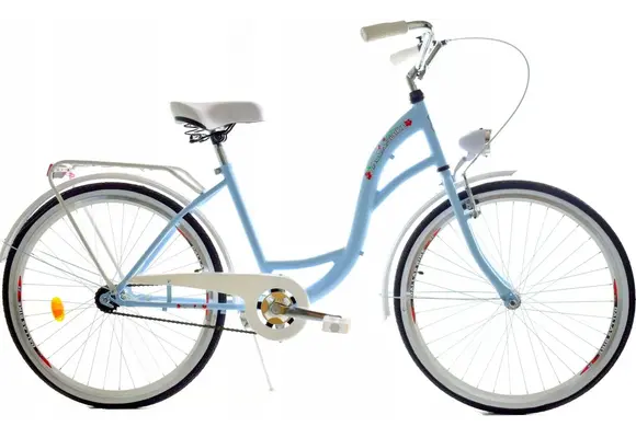 Meisjesfiets - 26 inch - stadsfiets - lichtblauw wit