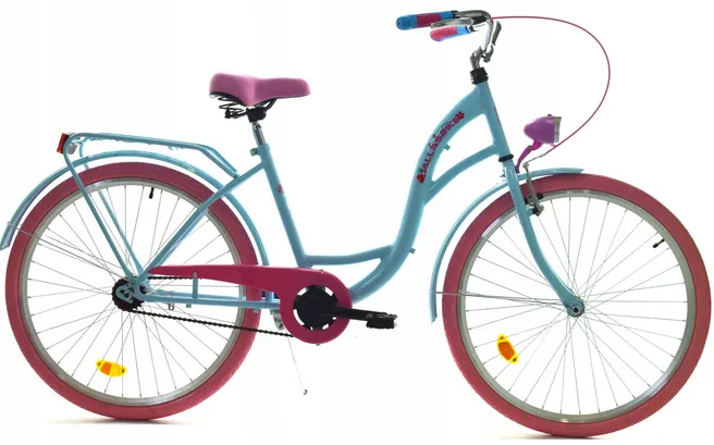 Meisjesfiets - 26 inch - stadsfiets - lichtblauw roze