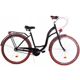Meisjesfiets - 26 inch - met 3 versnellingen - zwart rood