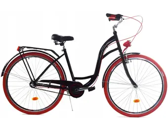 Meisjesfiets - 26 inch - met 3 versnellingen - zwart rood