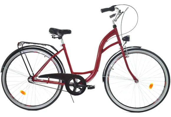 Meisjesfiets - 26 inch - met 3 versnellingen - rood zwart