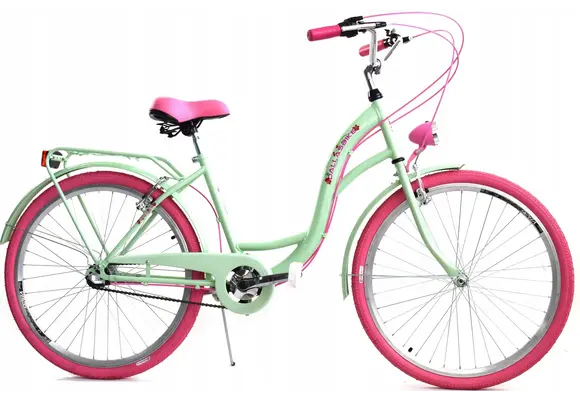 Meisjesfiets - 26 inch - met 3 versnellingen - mintgroen roze