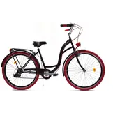 Meisjesfiets - 26 inch - met 7 versnellingen - zwart rood