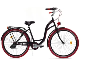 Meisjesfiets - 26 inch - met 7 versnellingen - zwart rood