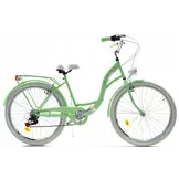 Meisjesfiets - 26 inch - met 7 versnellingen - mintgroen wit