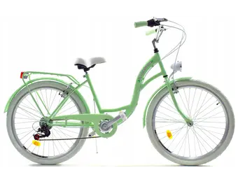 Meisjesfiets - 26 inch - met 7 versnellingen - mintgroen wit