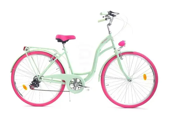 Meisjesfiets - 26 inch - met 7 versnellingen - mintgroen roze