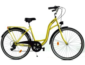 Meisjesfiets - 26 inch - met 7 versnellingen - geel zwart