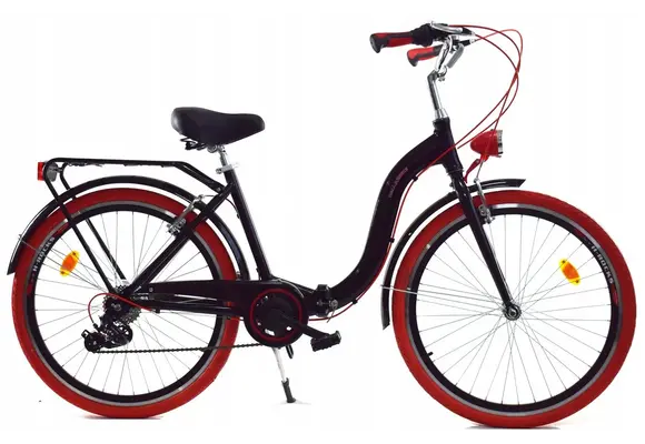 Vouwfiets - 26 inch - met 7 versnellingen - zwart rood