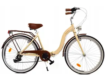 Vouwfiets - 26 inch - met 7 versnellingen - crème bruin