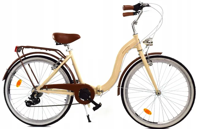 Vouwfiets - 26 inch - met 7 versnellingen - crème bruin