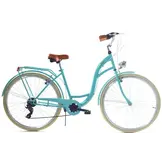 Meisjesfiets - 26 inch - met 7 versnellingen - turquoise crème