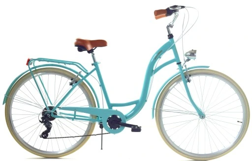 Meisjesfiets - 26 inch - met 7 versnellingen - turquoise crème
