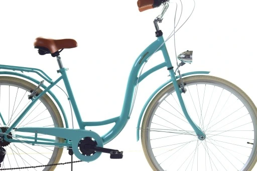 Meisjesfiets - 26 inch - met 7 versnellingen - turquoise crème