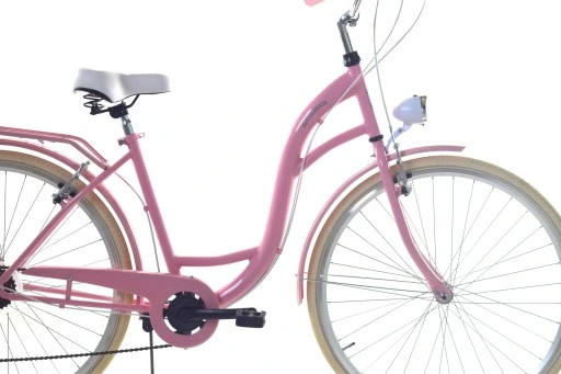 Meisjesfiets - 26 inch - met 7 versnellingen - roze crème