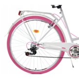 Meisjesfiets - 26 inch - met 7 versnellingen - wit roze
