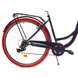 Meisjesfiets - 26 inch - met 7 versnellingen - zwart rood