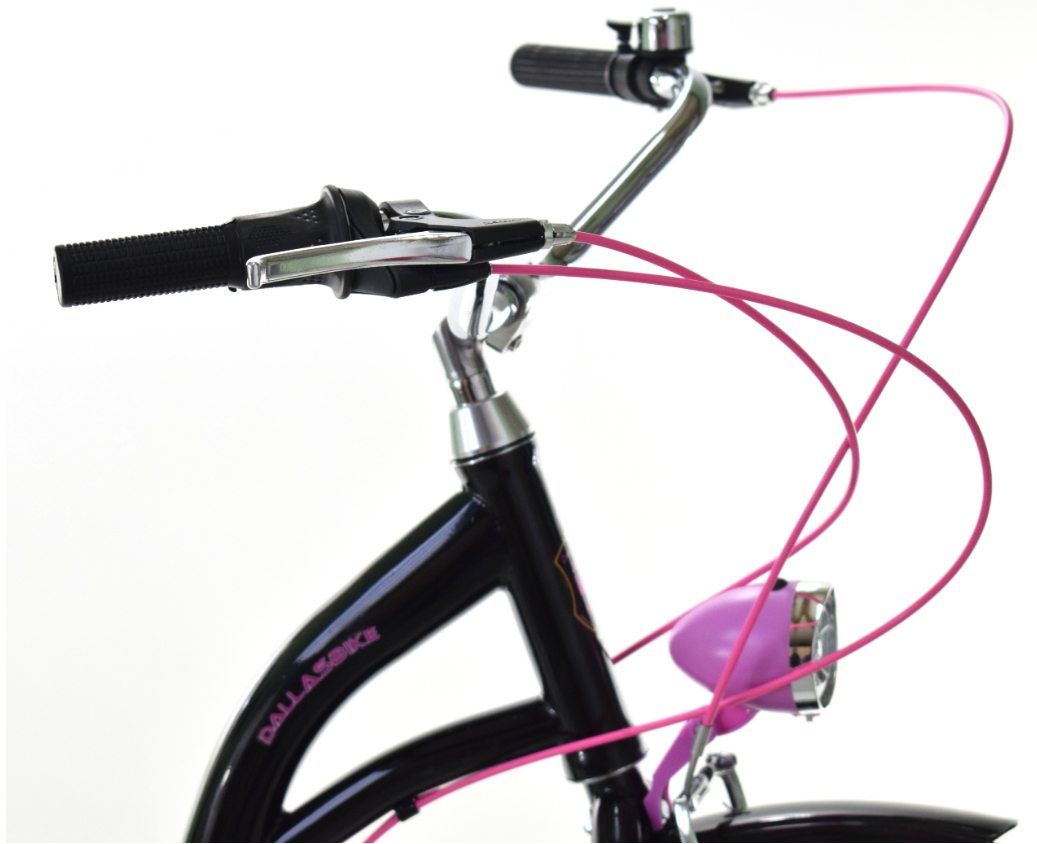 Meisjesfiets - 26 inch - met 7 versnellingen - zwart roze