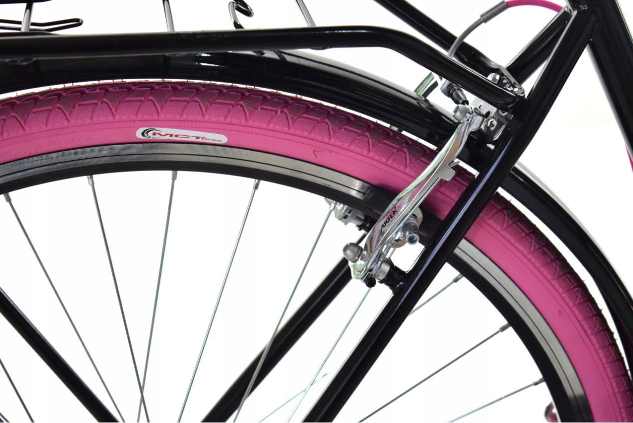 Meisjesfiets - 26 inch - met 7 versnellingen - zwart roze