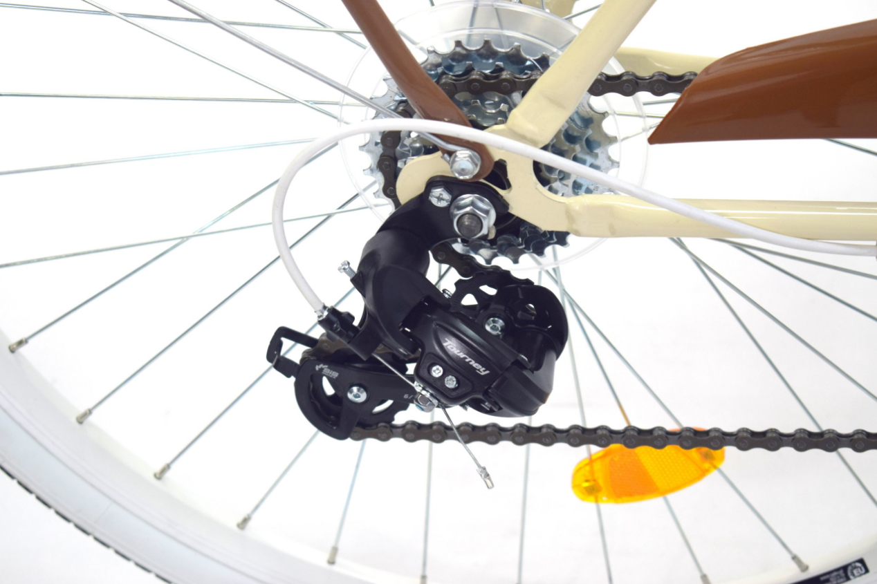 Meisjesfiets - 26 inch - met 7 versnellingen - crème bruin