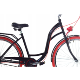 Meisjesfiets - 26 inch - met 3 versnellingen - zwart rood
