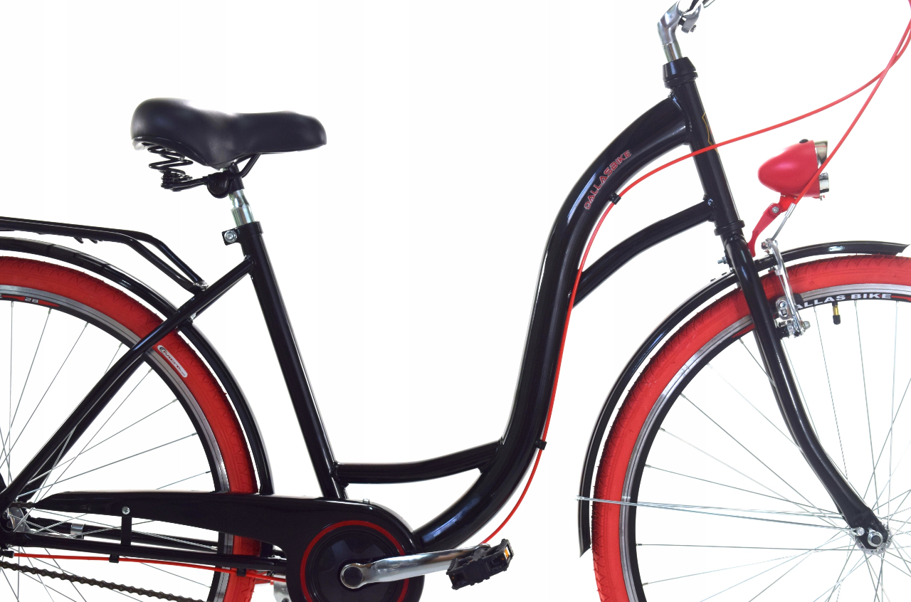 Meisjesfiets - 26 inch - met 3 versnellingen - zwart rood