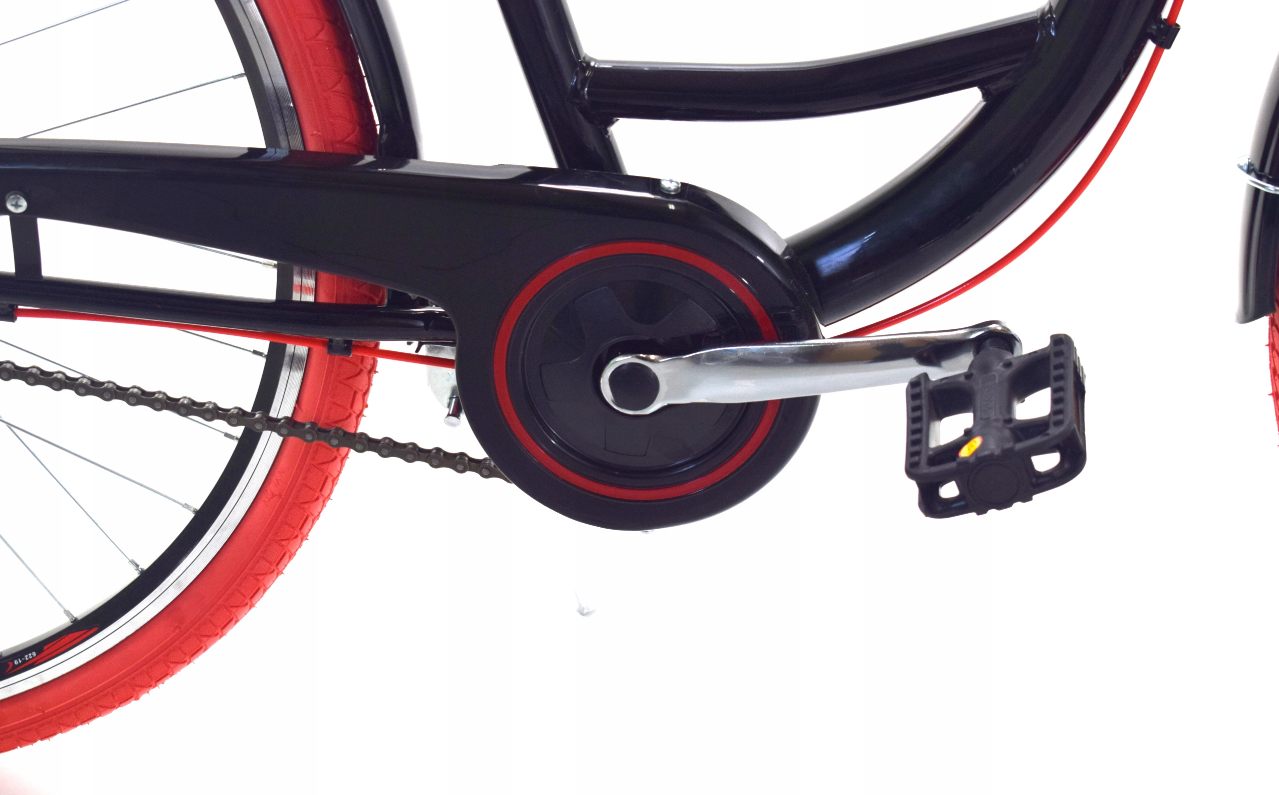 Meisjesfiets - 26 inch - met 3 versnellingen - zwart rood