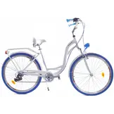 Meisjesfiets - 26 inch - met 7 versnellingen - alu - wit blauw
