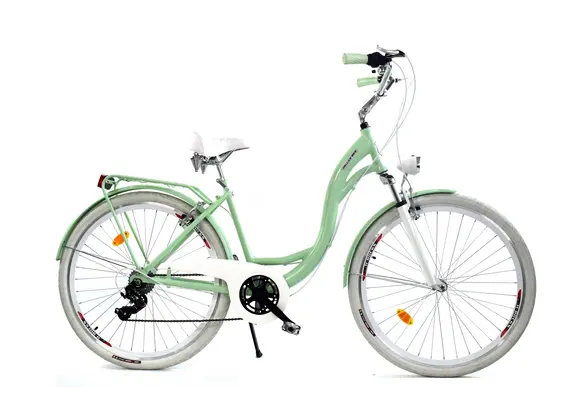Meisjesfiets - 26 inch - 7 versnellingen - alu - mintgroen wit