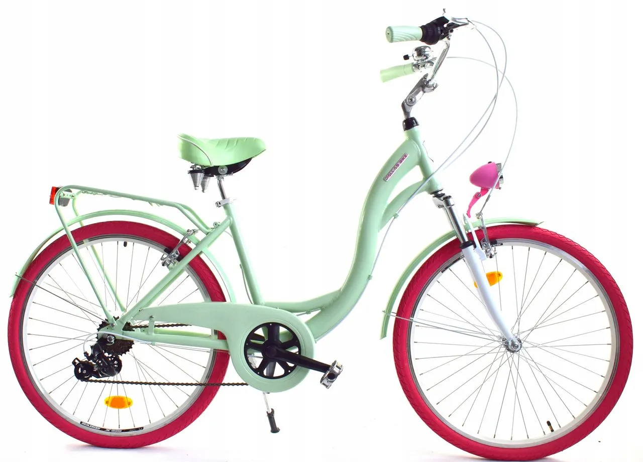Meisjesfiets - 26 inch - 7 versnellingen - alu - mintgroen roze