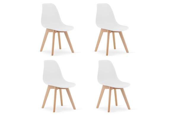 Eetkamerstoelen KITO - set van 4 eetstoelen - wit