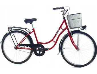 Meisjesfiets - 26 inch fiets - met fietsmandje - retro - rood