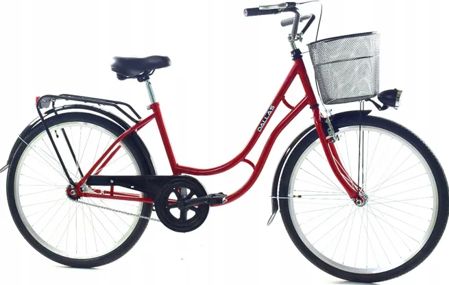 Meisjesfiets - 26 inch fiets - met fietsmandje - retro - rood