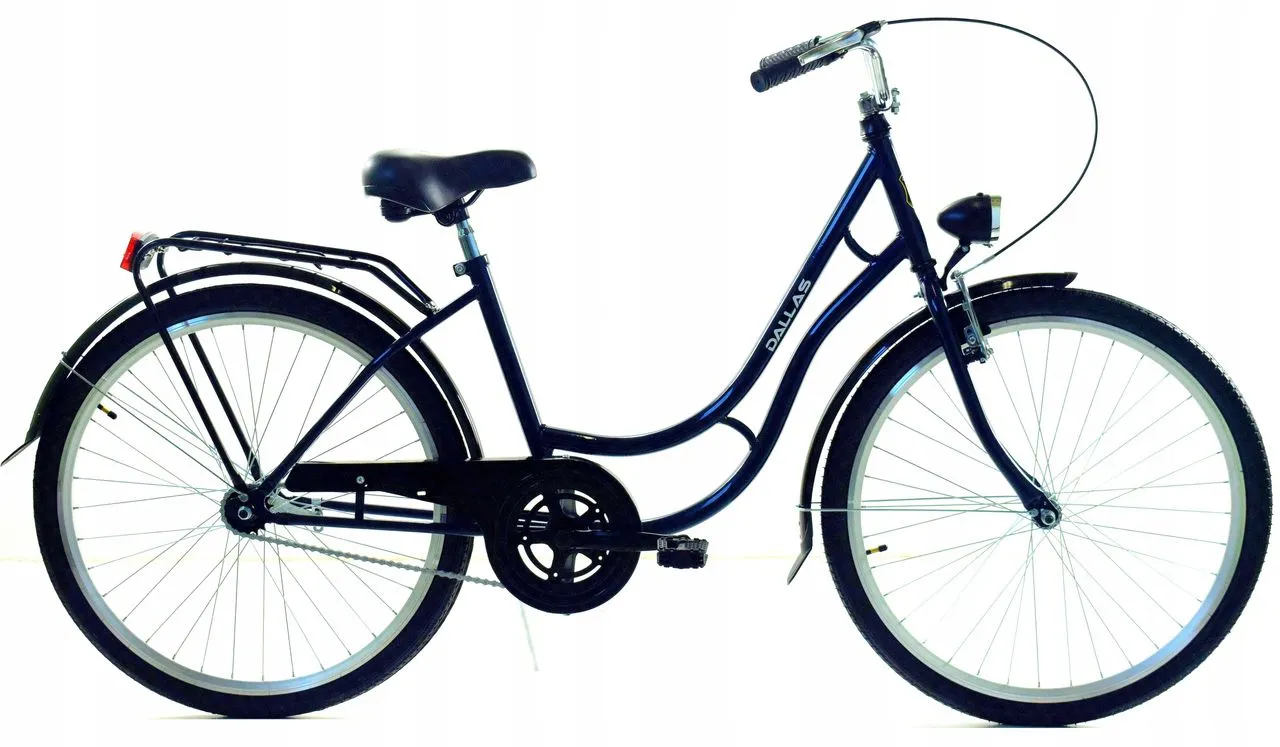 Meisjesfiets - 26 inch fiets - met fietsmandje - retro - donkerblauw