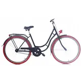Damesfiets - 28 inch fiets - retro - zwart rood